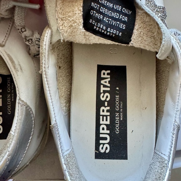 Golden Goose Private Edition Silver Star White Sneakers with Swarovski crystals - Picture 6 of 8